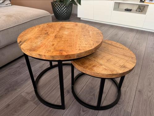 Massief mango houten salontafel zgan van Haco Woonwinkel, Huis en Inrichting, Tafels | Salontafels, Zo goed als nieuw, Minder dan 50 cm