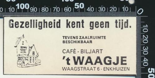 Sticker: Cafe Biljart Het Waagje - Enkhuizen (2), Verzamelen, Stickers, Zo goed als nieuw, Bedrijf of Vereniging, Ophalen of Verzenden