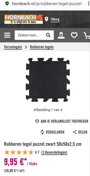 Gebruikte rubberen puzzel tegels beschikbaar voor biedingen