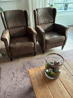 Mooie leren fauteuils, 50 per stuk, Huis en Inrichting, Ophalen of Verzenden, Zo goed als nieuw, 75 tot 100 cm, 50 tot 75 cm