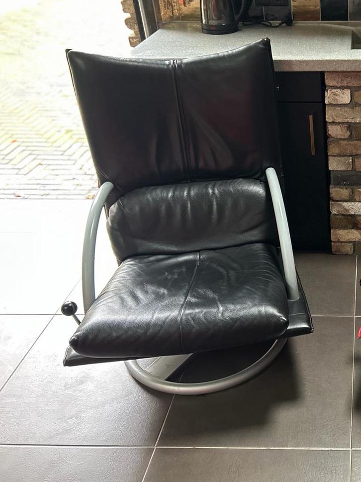 Rolf Benz Torino, Huis en Inrichting, Stoelen, Gebruikt, Eén, Leer, Zwart, Ophalen