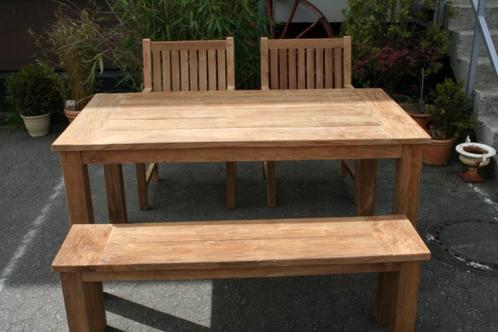 Tuintafels Teakhout & mogelijkheid losse Bankjes, div maten., Tuin en Terras, Tuinsets en Loungesets, Nieuw, Teakhout, Eettafel