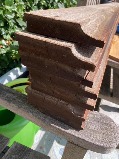 HARDHOUT PARTIJ RABATDELEN BANKIRAI 550 cm lang, Tuin en Terras, Palen, Balken en Planken, Gebruikt, Planken, 250 cm of meer, Hardhout