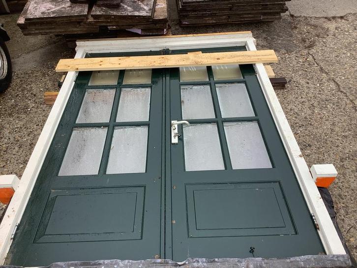 Openslaande deuren in kozijn, Doe-het-zelf en Verbouw, Kozijnen en Schuifpuien, Gebruikt, Deurkozijn, Hout, 225 cm of meer, 75 tot 150 cm