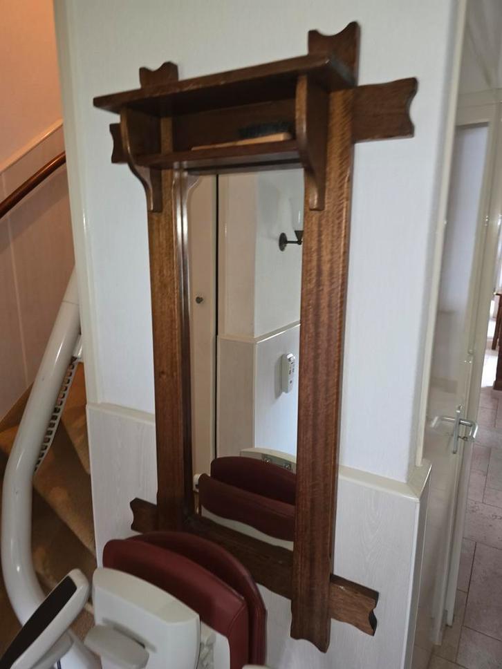 Houten Spiegel met Plankje, Huis en Inrichting, Woonaccessoires | Spiegels, Minder dan 50 cm, Minder dan 100 cm, Rechthoekig, Ophalen