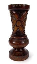 620. Houten vaas met vogel- en bloemmotief, Suriname, Antiek en Kunst, Ophalen of Verzenden