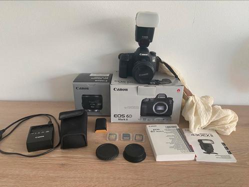 Canon EOS 6D mark 2, 35mm lens en alle toebehoren, Audio, Tv en Foto, Fotocamera's Digitaal, Gebruikt, Spiegelreflex, Canon, Geen optische zoom