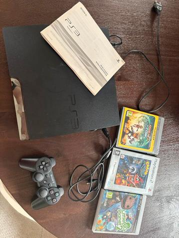 PS3 Slim met 3 games en controller beschikbaar voor biedingen