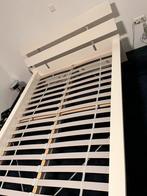 Wit IKEA Skorva Bedframe 140x200 + Lattenbodems, Huis en Inrichting, Ophalen, Wit, Tweepersoons, 140 cm