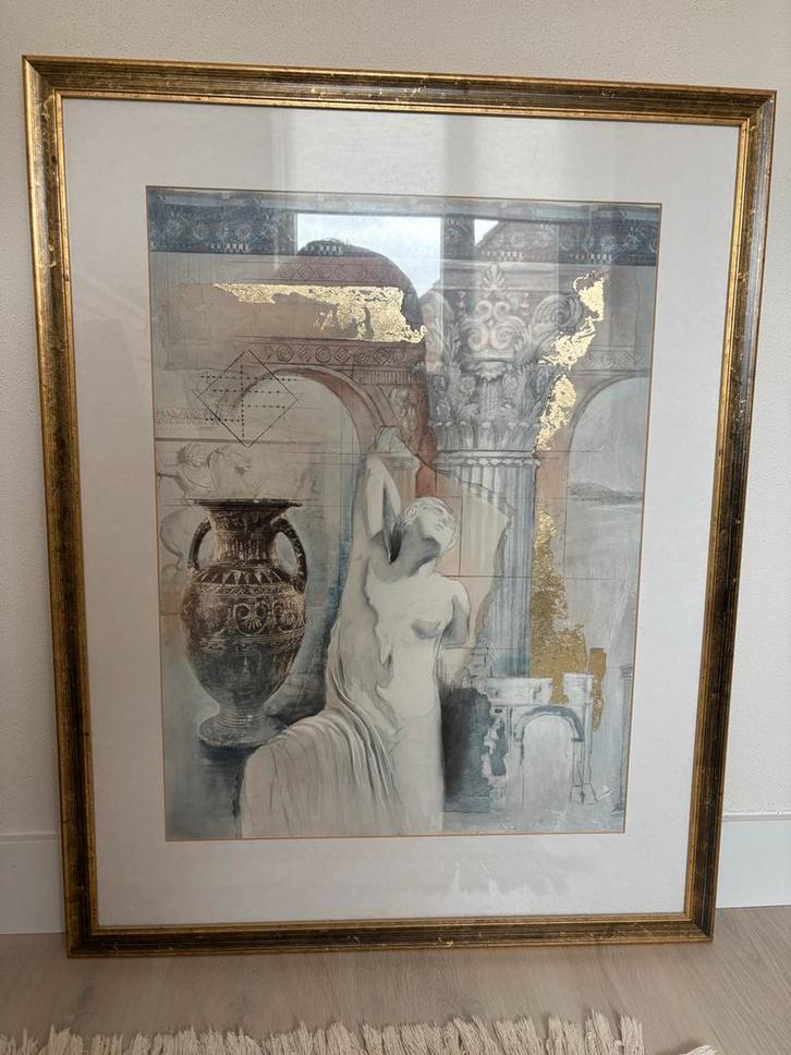 Schilderij met klassieke figuren, 76x97 cm, Antiek en Kunst, Kunst | Tekeningen en Foto's, Ophalen of Verzenden