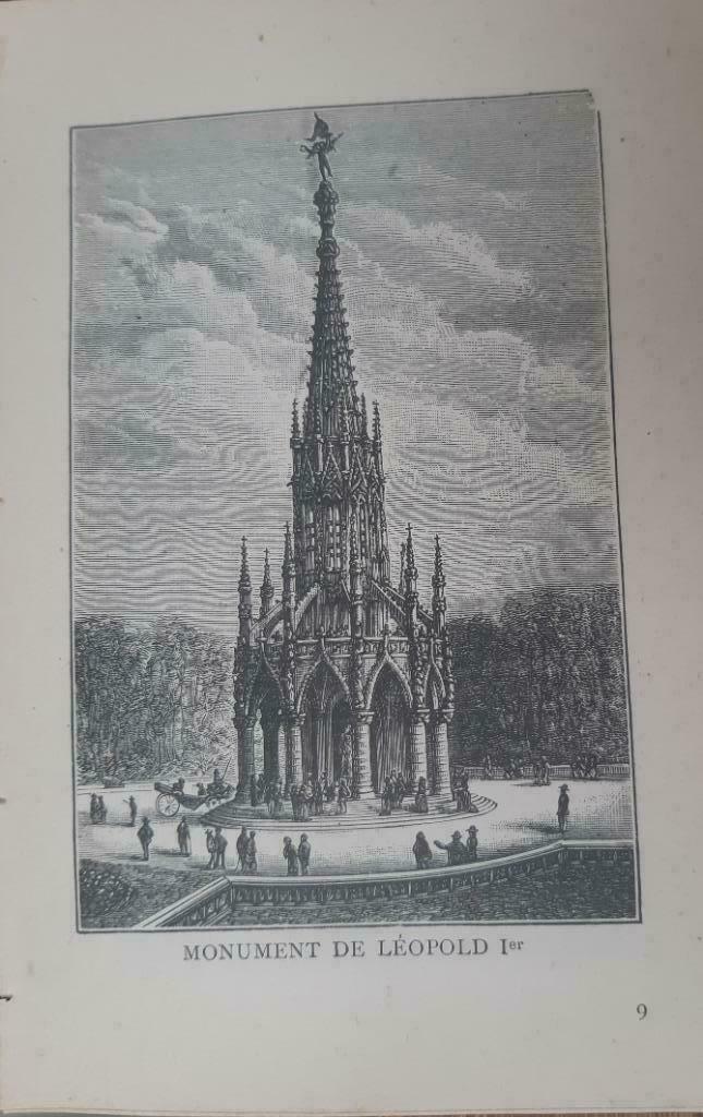 28 / Brussel Monument de Léopold 1er. houtgravure uit 1892, Antiek en Kunst, Kunst | Etsen en Gravures, Ophalen of Verzenden