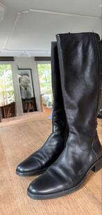 Zwarte leren hoge laarzen maat 41, Hoge laarzen, Zwart, Ophalen of Verzenden, Gedragen