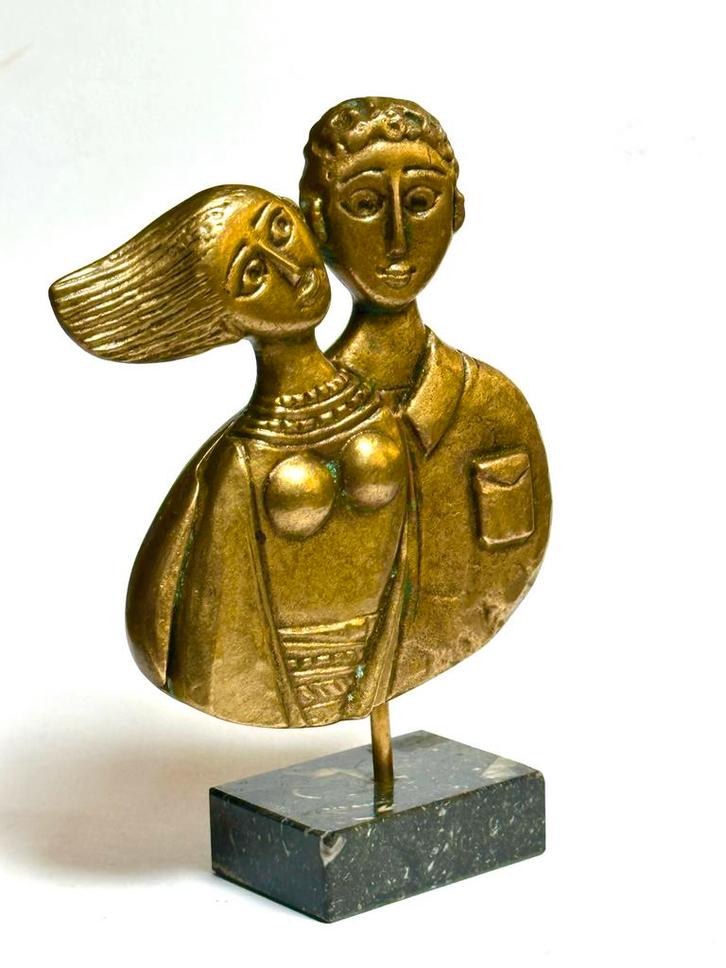 Bronzen Beeld Man & Vrouw - Gesigneerd, Antiek en Kunst, Kunst | Beelden en Houtsnijwerken, Ophalen of Verzenden