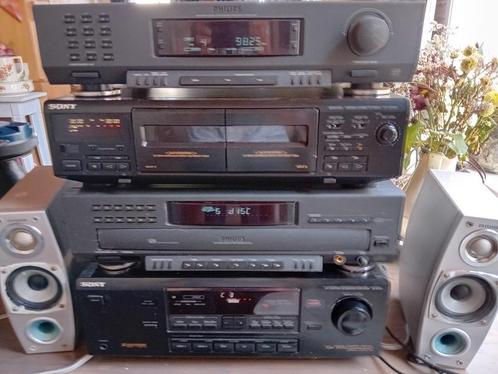Sony surround versterker,cassetedeck,Philips cdspeler +tuner, Audio, Tv en Foto, Stereo-sets, Gebruikt, Cassettedeck, Speakers