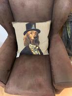 Kussen met Hond Applicatie, Ophalen of Verzenden, Nieuw, Bruin, Vierkant