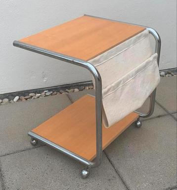Vintage serveerwagen/trolley beukenhout 1960/70s beschikbaar voor biedingen