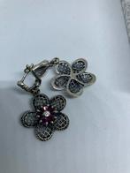Prachtige zilveren oorbellen en hanger met robijn., Sieraden, Tassen en Uiterlijk, Antieke sieraden, Ophalen, Zilver, Oorbellen
