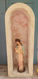Ovale kast met toile de jouy behang, Antiek en Kunst, Curiosa en Brocante, Ophalen
