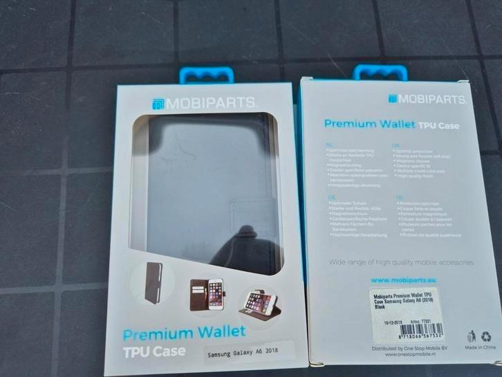 Premium Wallet TPU Case Samsung Galaxy A6 (2018) Black, Computers en Software, Tablet-hoezen, Nieuw, 10 inch, Ophalen of Verzenden