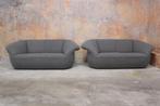 ZGANieuw! 2 grijze stoffen Leolux Gynko design banken, Leolux, Design, 150 tot 200 cm, Tweepersoons