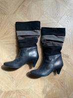 Laarzen, halfhoog, retrolook, hrijs-zwart, maat 37, Kleding | Dames, Schoenen, Ophalen of Verzenden, Zo goed als nieuw, Zwart