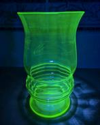 Glazen Art Deco uranium vaas Verrerie Doyen, België 1920., Ophalen of Verzenden