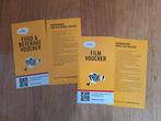 Te koop 2 pathé tickets + 2 food vouchers, Tickets en Kaartjes, Twee personen, Vrijkaartje alle films
