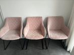 3 riviera maison stoelen + hocker in roze in zeer goede staa, Huis en Inrichting, Stoelen, Ophalen of Verzenden, Zo goed als nieuw