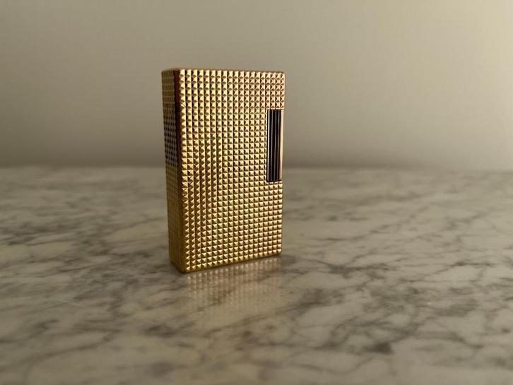 Dupont Ligne 1 Gold Plated Diamond – Made in Paris, Verzamelen, Rookartikelen, Aanstekers en Luciferdoosjes, Zo goed als nieuw