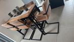 Te koop compleet bartafel met bijpassende stoelen, Huis en Inrichting, Ophalen of Verzenden, Zo goed als nieuw, Industrieel mangohout