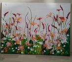 Bloemenveld schilderij, 60x80cm, Ophalen of Verzenden