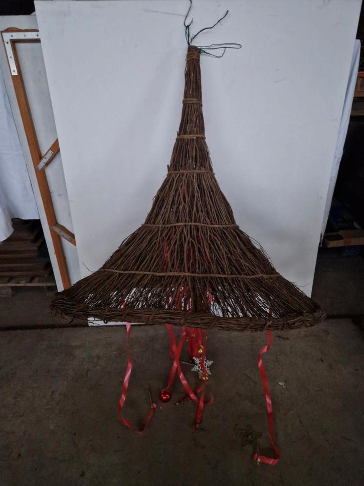 Grote rieten kersthanger, Diversen, Kerst, Zo goed als nieuw, Ophalen