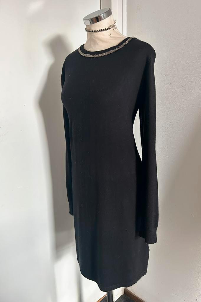 Feestelijke jurk gebreide stof  maat xl, Kleding | Dames, Jurken, Maat 46/48 (XL) of groter, Zwart, Knielengte, Ophalen of Verzenden