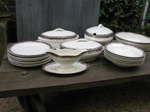 24-DELIG SERVIES SOCIETE CERAMIQUE OUD SERIE 5952, Antiek en Kunst, Antiek | Servies los, Ophalen