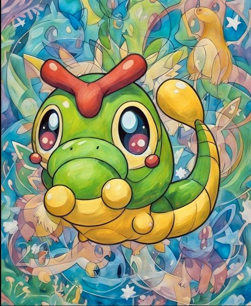 Pokemon Caterpie Giclèe art, Verzamelen, Overige Verzamelen, Nieuw, Ophalen of Verzenden