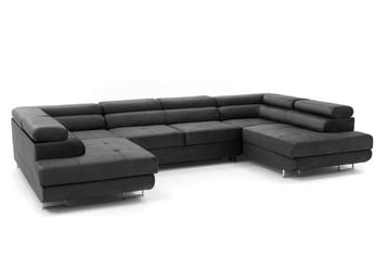 Moderne U-hoekzetel in velvet stof met slaapfunctie - NIEUW beschikbaar voor biedingen