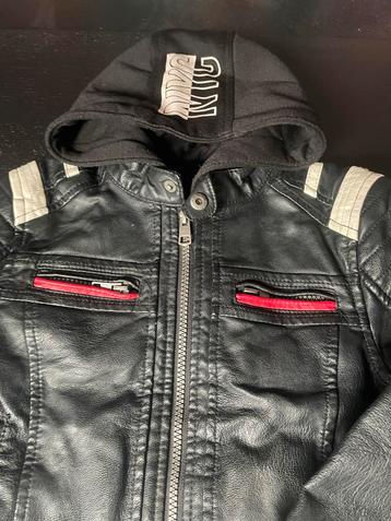 C&A stoere zwarte nep leren jas winterjas mt 110 beschikbaar voor biedingen