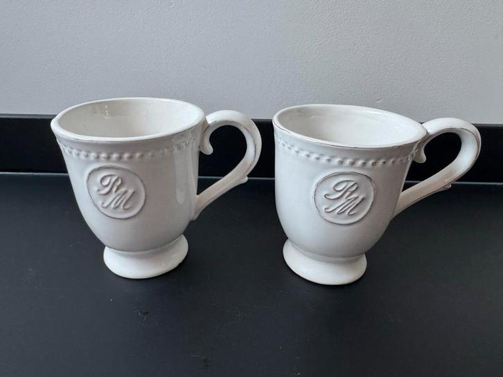 2 Rivièra Maison Thee/Koffie Mokken, Huis en Inrichting, Keuken | Servies, Zo goed als nieuw, Kop(pen) en/of Schotel(s), Overige stijlen