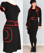 Ribkoff elegante set jurk en bolero zwart rode accenten M, Kostuum of Pak, Maat 38/40 (M), Zo goed als nieuw, Zwart