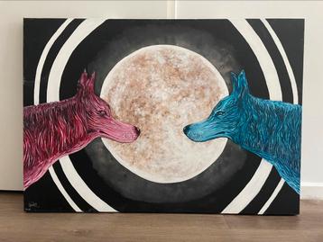 Schilderij Wolven 100 x 70 cm beschikbaar voor biedingen
