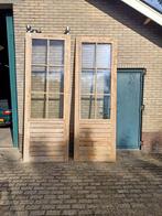 Houten schuifdeuren dubbel glas 297cm x 105cm, Doe-het-zelf en Verbouw, Deuren en Horren, Ophalen, Gebruikt, Binnendeur, Glas
