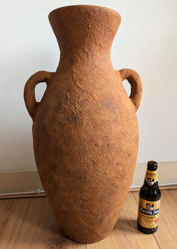 Grote terracotta vaas / amfora / kruik / pot met handvatten, Antiek en Kunst, Antiek | Vazen, Ophalen