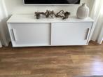 Witte Hoogglans TV Kast 150cm, Ophalen, Gebruikt, 100 tot 150 cm, Kunststof