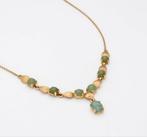 Gouden ketting met serpentijn, Verzenden, Zo goed als nieuw, Goud