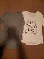 Positie shirt maat L Esprit/Mama Licious grijs/ wit., Kleding | Dames, Positiekleding, Maat 42/44 (L), Zo goed als nieuw, Grijs