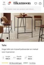 Hoge eettafel (bartafel) met stoelen - massief hout/staal, Huis en Inrichting, Barren, Ophalen, Zo goed als nieuw