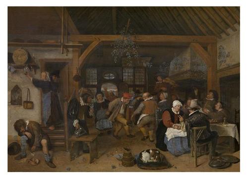 Jan Steen - Bruiloftsfeest - Grafiek, Antiek en Kunst, Kunst | Litho's en Zeefdrukken, Ophalen of Verzenden