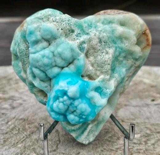 Prachtig groot halfruw blauwe aragoniet hart, Sieraden, Tassen en Uiterlijk, Edelstenen, Ophalen of Verzenden