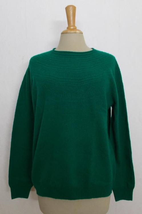 100% wollen groene soepele zachte trui met aparte hals! XL, Kleding | Dames, Truien en Vesten, Zo goed als nieuw, Maat 46/48 (XL) of groter