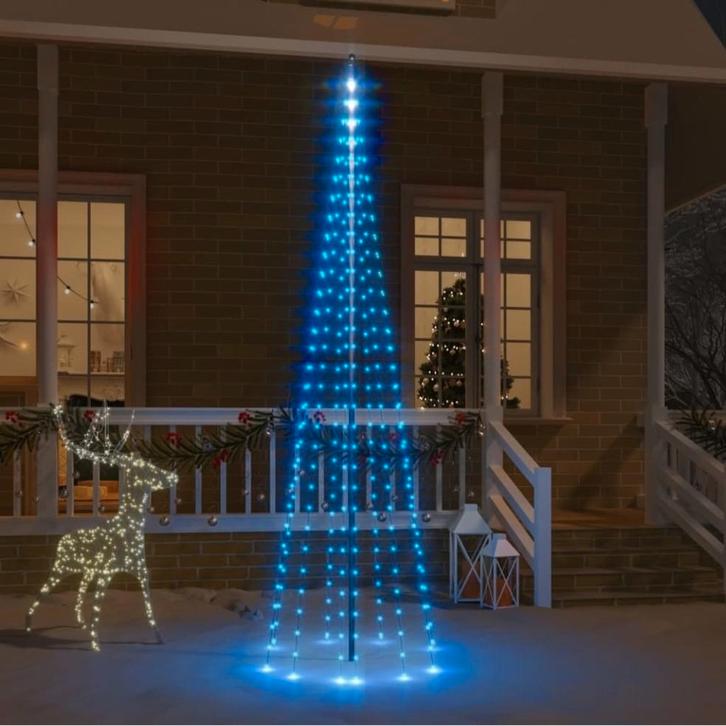 Blauwe Kerstverlichting Vlaggemastboom USB, Tuin en Terras, Buitenverlichting, Nieuw, Overige typen, Kunststof, Minder dan 50 watt